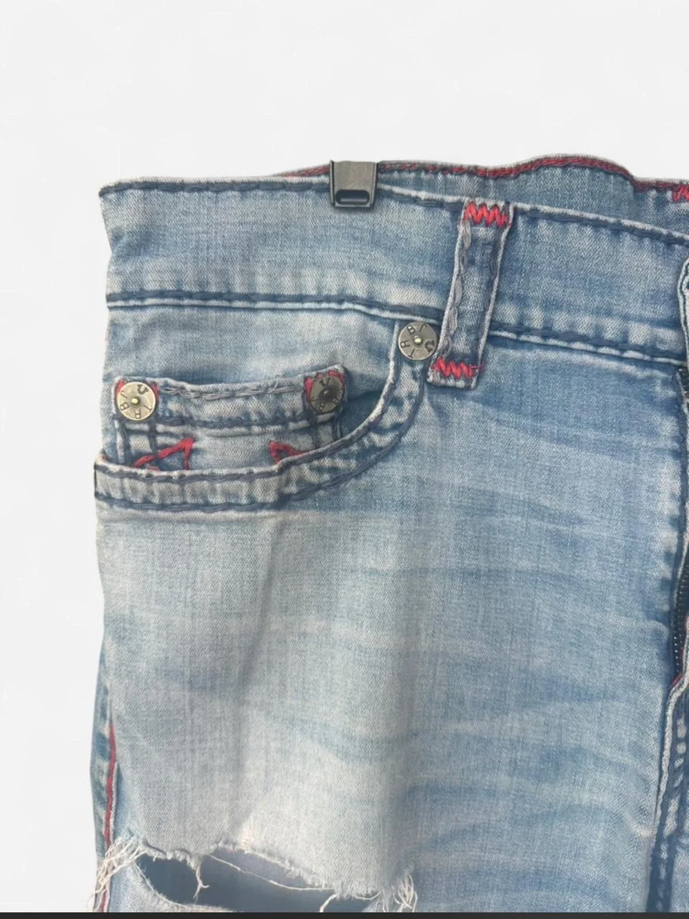 True Religion Light Blue Jeans with Red Trim